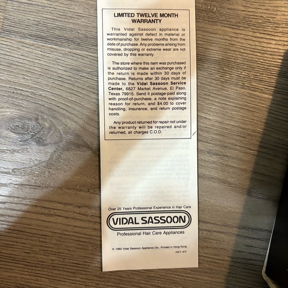 VTG Vidal Sassoon Curling Brush/Iron Travel Set w/Case Model VS 125 Never Used - Picture 6 of 6